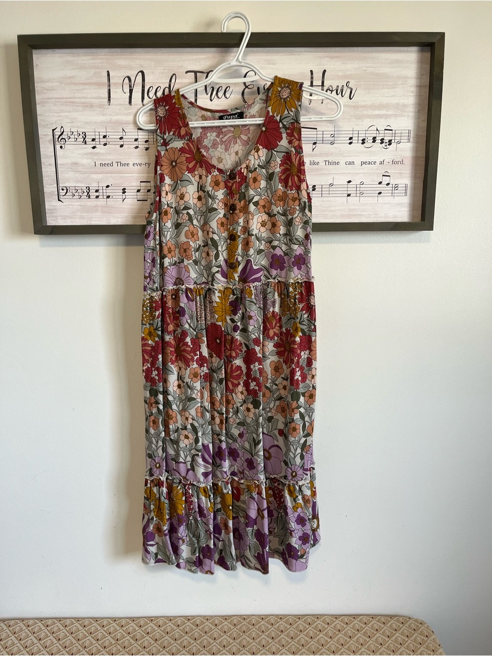 Sleeveless Midi Dress in Multi Floral